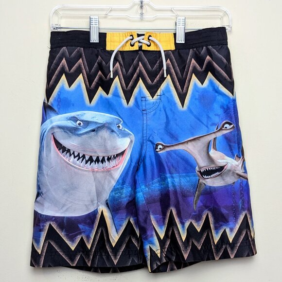 Y2K Finding Nemo Sharks Disney Store Swimsuit Swim Trunks Bathing Suit Bruce
